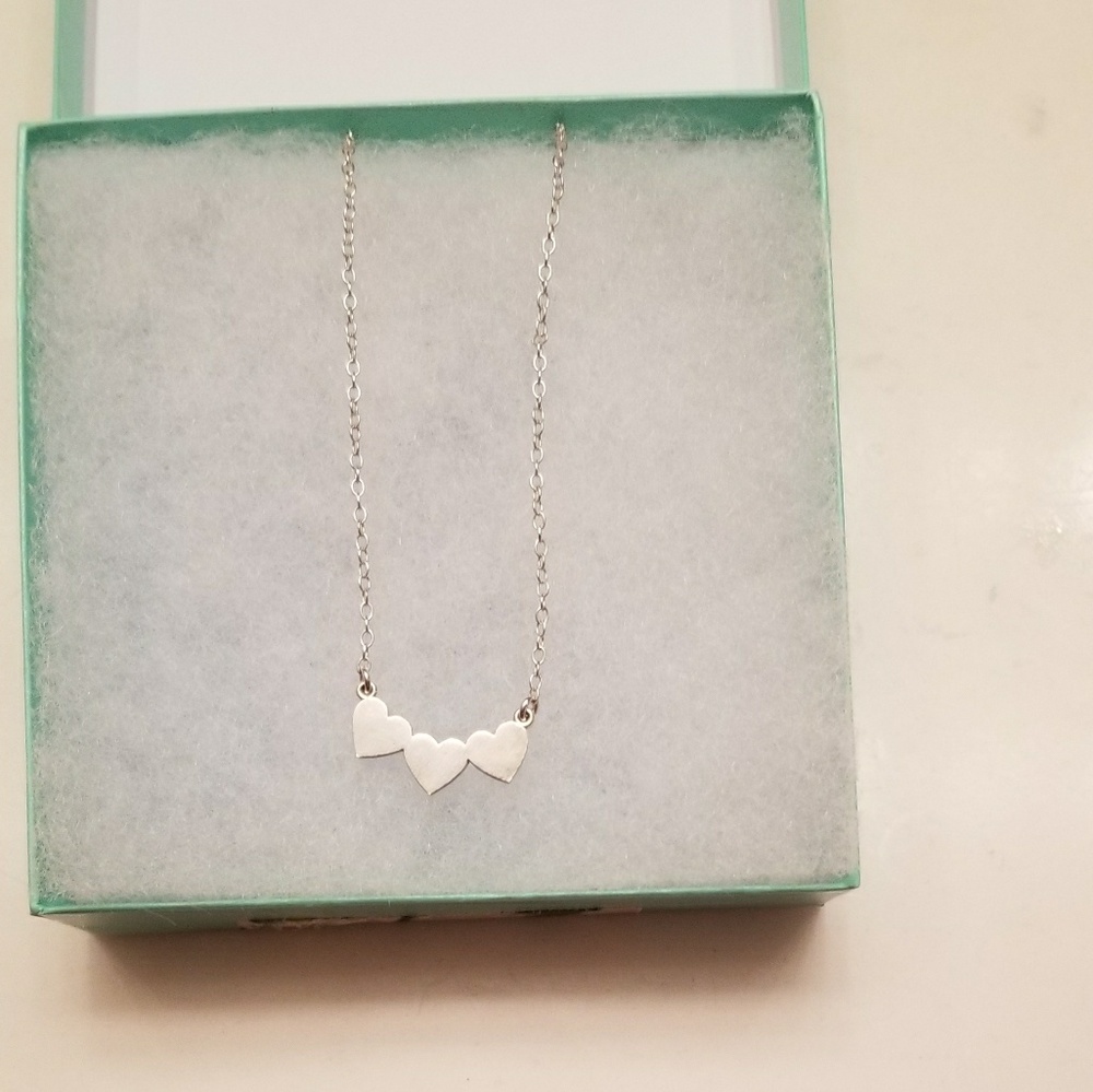 3 heart necklace in sterling silver